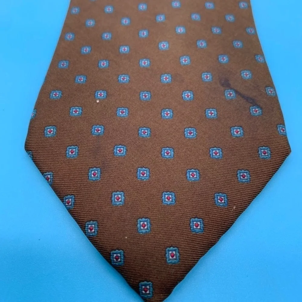 Christian Dior Tie‎ Mens Silk Geometric Pattern Woven Made USA Italy Necktie